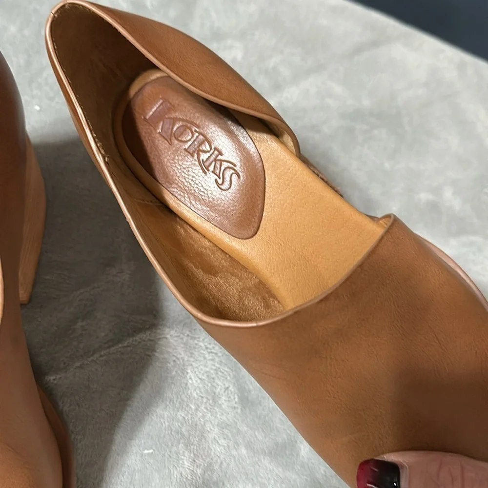 Kork-Ease Women's Tan Leather Block Heel Pump